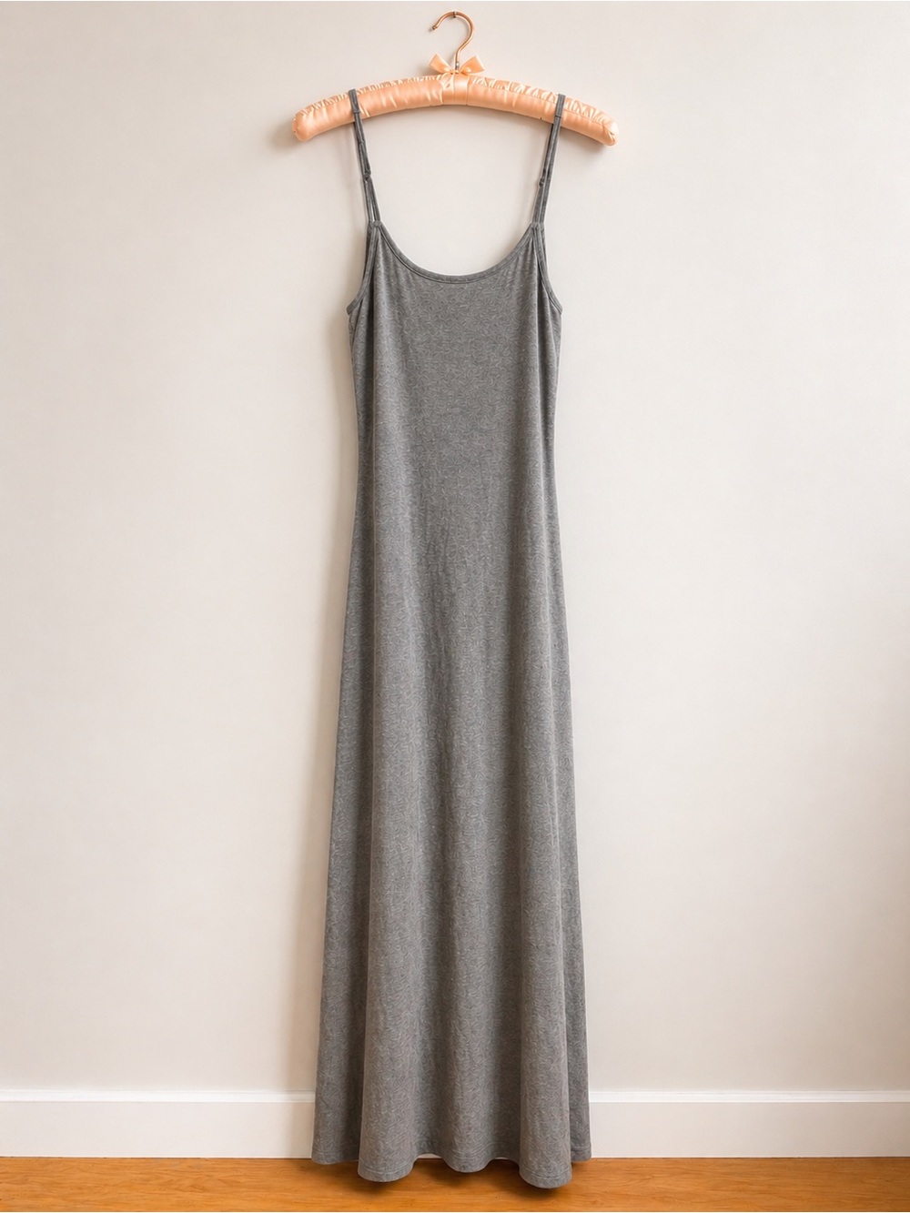 Skims Grey Ribbed Knit Slip Maxi Lounge Dress - Women